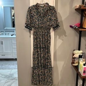 Green floral Max Studio Maxi Dress